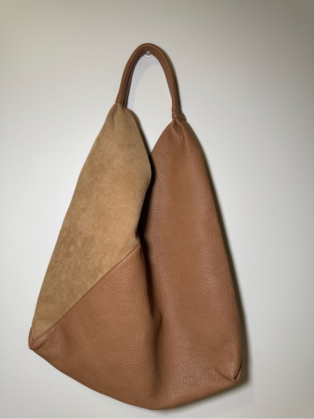 Shiraleah Two-Tone Tan Shoulder Hobo Bag